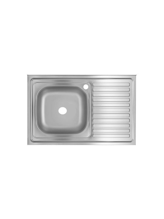Freddo Ένθετος Νεροχύτης Inox Μ80xΠ50cm Γκρι