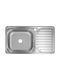 Freddo Drop-In Spüle Rechts Inox mit Wasserhahn B76xT42cm Gray