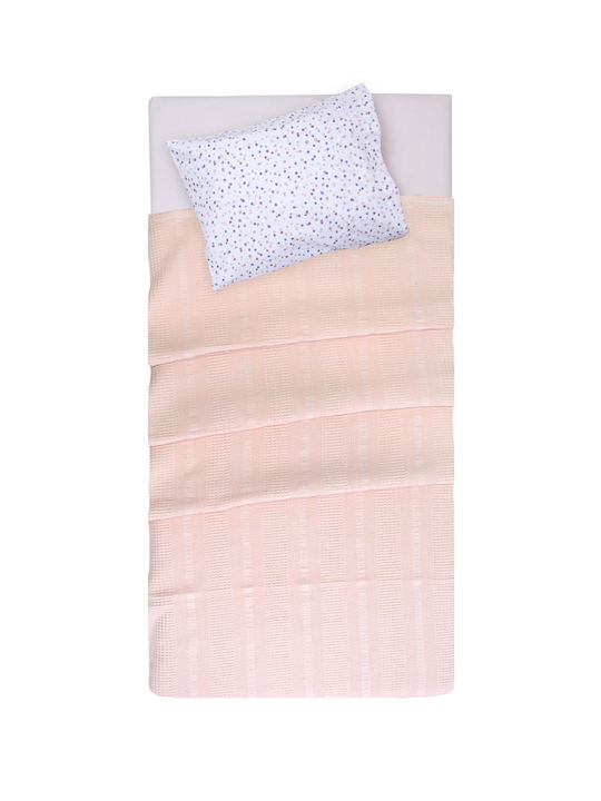 Viopros Κουβέρτα Κούνιας Πικέ Πολύχρωμο Linen Viopros 120x160εκ.
