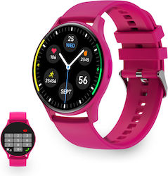 Ksix Core Aluminium Smartwatch με Παλμογράφο (Φούξια)