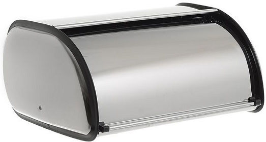 Homestyle Bread Box with Lid Inox Silver 34x24cm