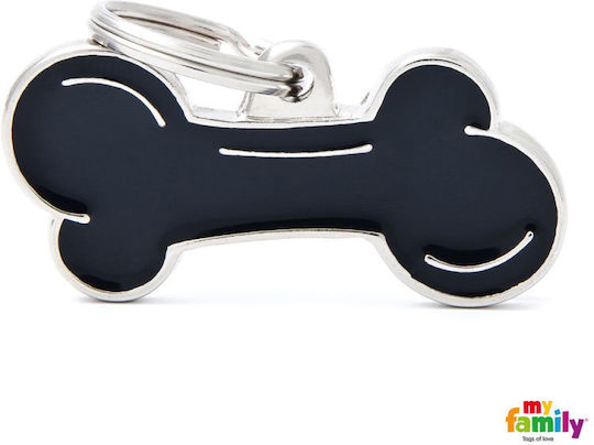 My Family Classic Hundemarke Schwarz Metall XLarge