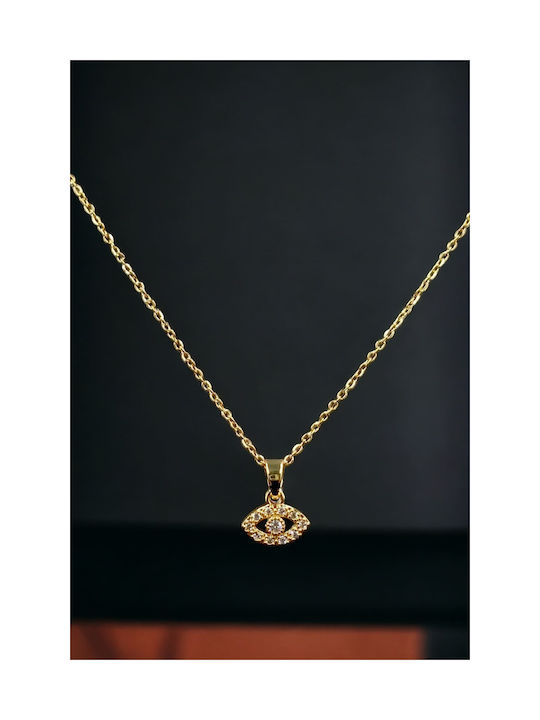 Necklace Eye from Gold Plated Steel