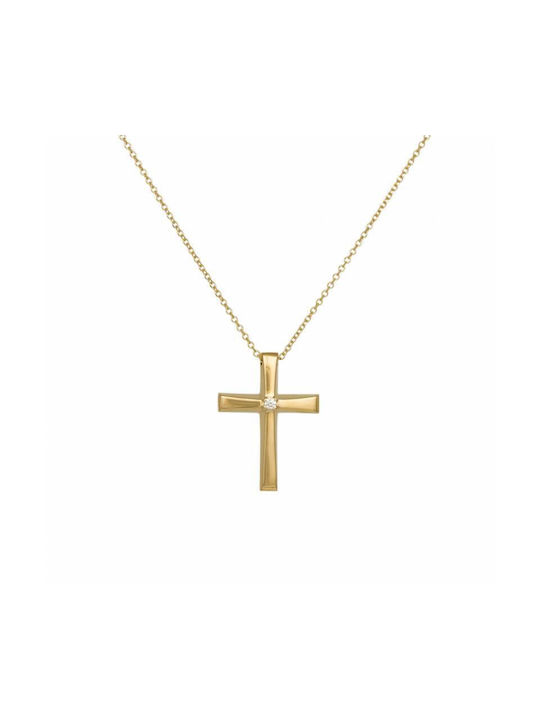 Women's Gold Cross 14K with Chain Γυναικείος