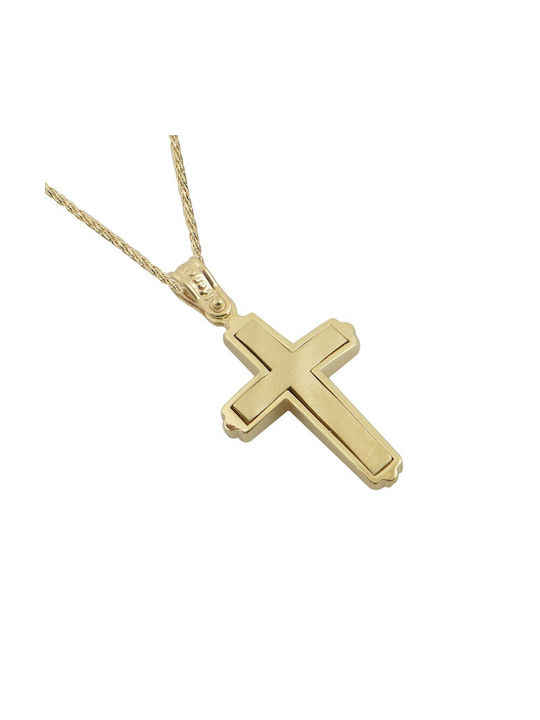 Herren Gold Kreuz 14K mit Kette Ανδρικός