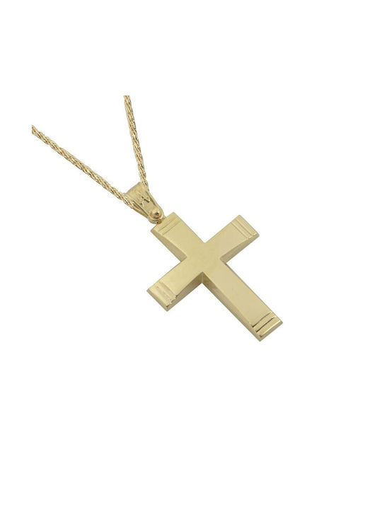 Men's Gold Cross 14K with Chain Ανδρικός