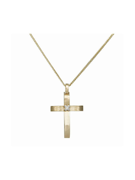 Women's Gold Cross 14K with Chain Λουλούδι