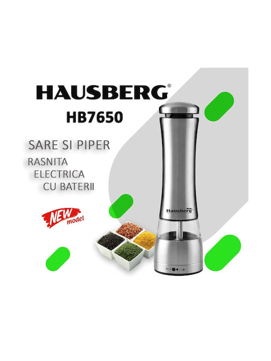 Hausberg Set Electric Râșnițe Condimente Inox în Culoare Gri 22cm 1buc