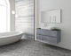 Drop Luxus 100 Waschtisch mit Waschbecken & Spiegel mit Licht Granite