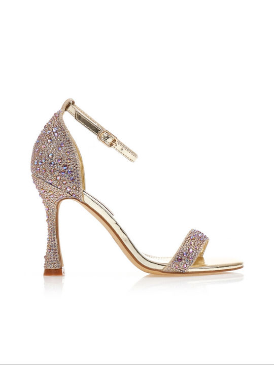 Women's Sandals with Strass Gold