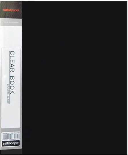 Salko Paper Clipboard Flexible with 80 plastic sleeves Slides for Paper A4 Black 1pcs 3188