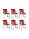 vidaXL Garden Chair Cushions with Backrest Red 6 Pieces 50x100cm