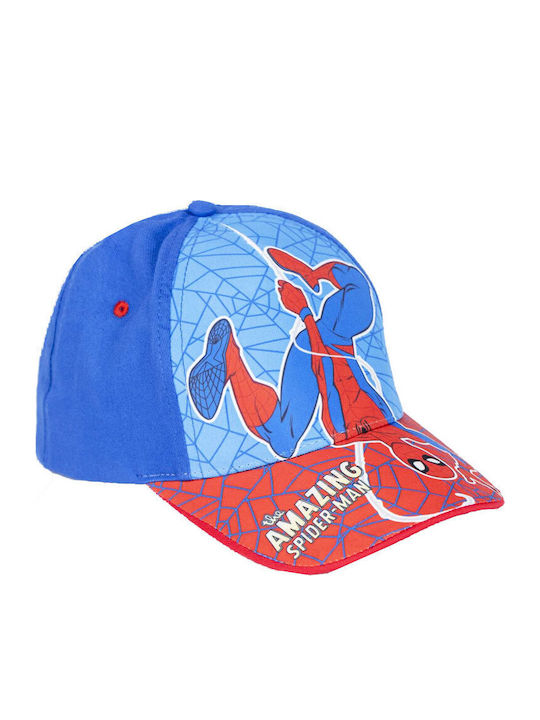 Cerda Kids' Hat Jockey Fabric Spiderman Blue