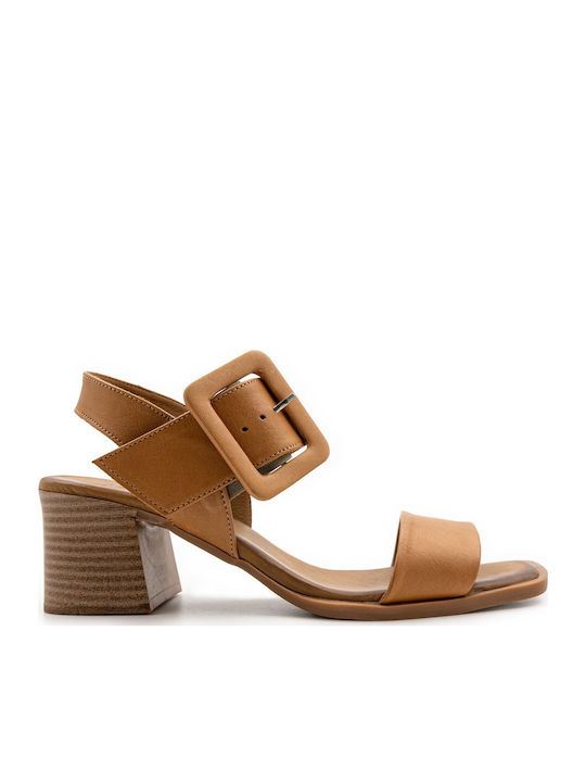 Mago Shoes Leather Sandals Tabac Brown