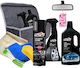 Feral 239873 Auto Reinigungsset Taschenorganizer 9-teilig Shampoo Wachs Aromatischer Bubblegum-Duft Reifenglanz 500ml Armaturenbrett Politur Bubblegum-Duft 400ml Schwamm Handtuch Lederbürste