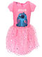Lilo & Stitch Girls Dress Short Sleeve Tulle Pink
