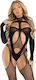 Leg Avenue Bodystocking Sexy Plasă Negru