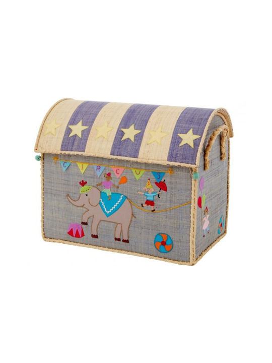 Children's Storage Box in Grey Wicker 37x27x45cm