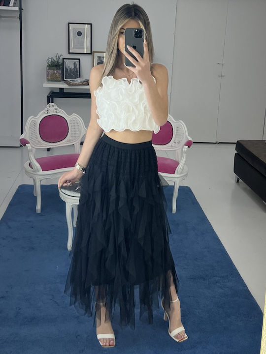 Pop & doll Maxi Skirt with Tulle in Black color