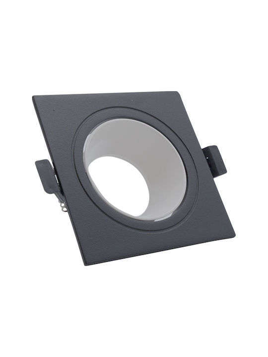 Uncle George Platz Metallisch Rahmen für Spots GU10 Weiß 9x9cm. 1Stück