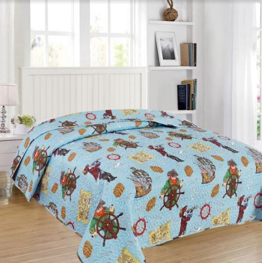 Adam Home Детско Одеяло Единично Светлосин 160x220см