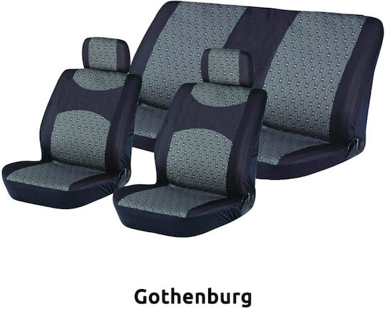 Autoline Car Cover Set 6pcs Velvet Jacquard Gothenburg Gray / Black