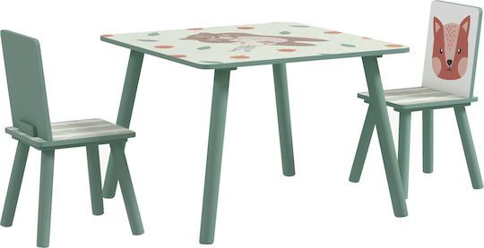 Kids Table and Chairs Set Green Zonekiz
