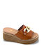 Damenplattformen Tabac Braun