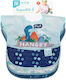 Bumkins SuperBib Dino Αδιάβροχη Σαλιάρα Πλαστική με Αυτοκόλλητο & Τσέπη Μπλε για 24 m+ 3τμχ