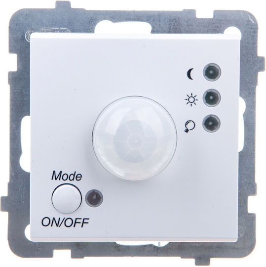 Ospel Sonata Recessed Wall Switch Motion Sensor Lighting without Frame White