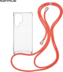 Sonique Back Cover Silicone with Strap Durable Coral (Galaxy S24 Ultra)