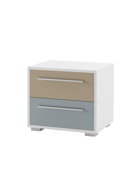 Wooden Kids Bedside Table Reven Brown 50x38.3x44.6cm