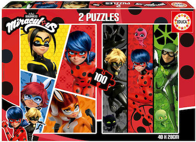 Miraculous Ladybug Puzzle 2x100 Teile