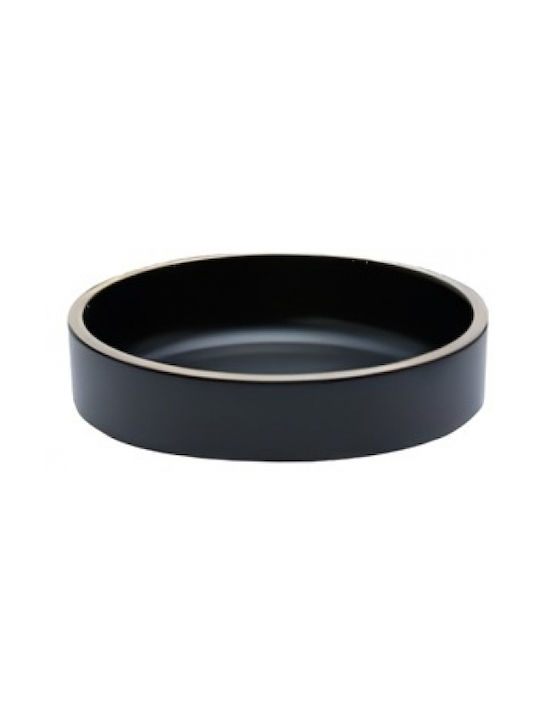 Ready Serving Bowl Round Made of Melamine Black with Diameter 11cm 6pcs