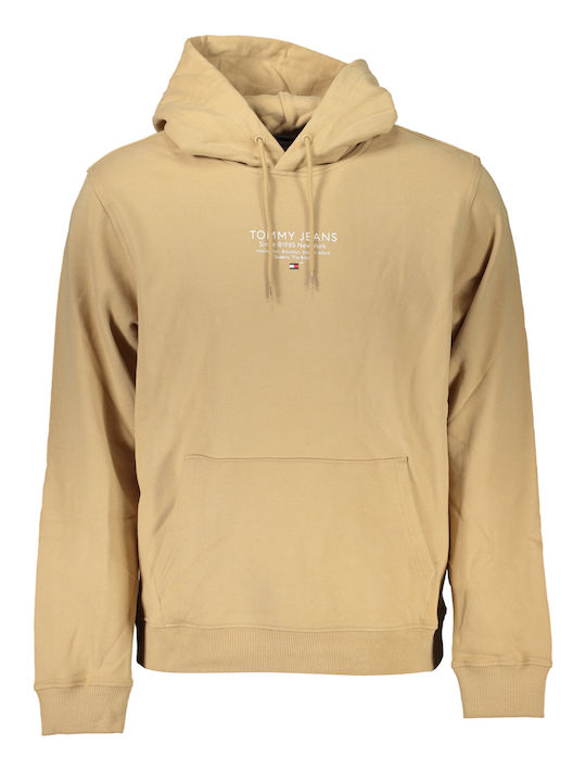 Tommy Hilfiger Herren Sweatshirt mit Kapuze und Taschen Beige