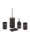 Beliani Ceramic Bathroom Accessory Set Black 5pcs