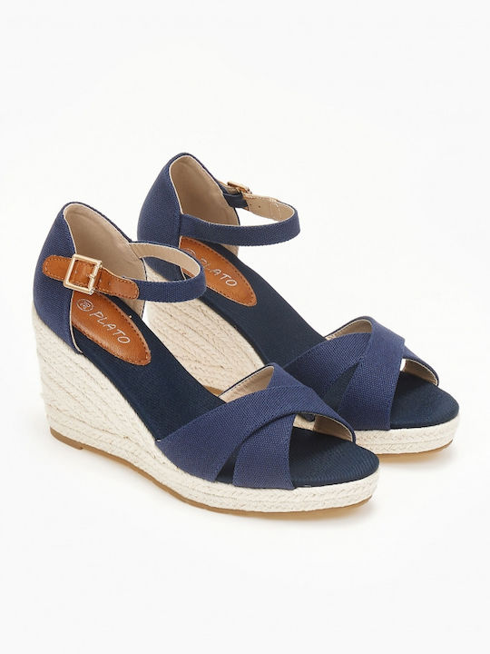 Women's Platform Espadrilles Blue