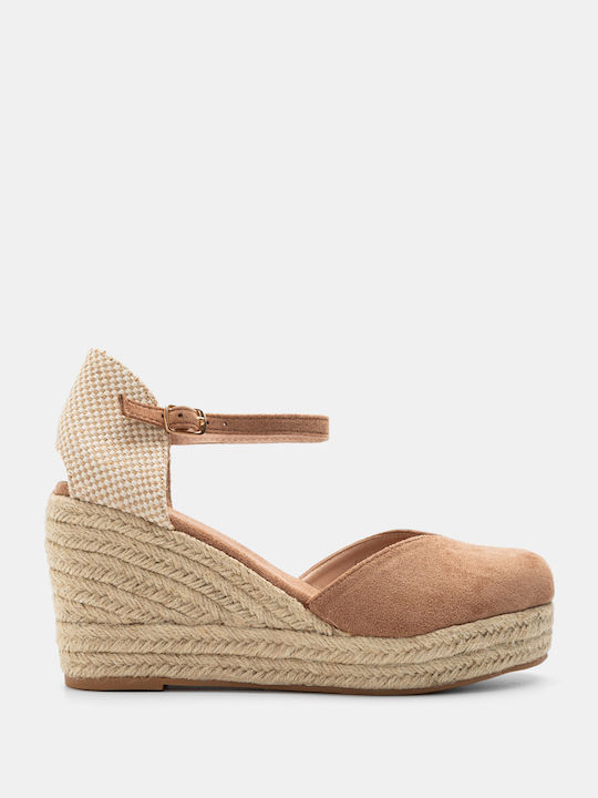 Platforme dama în stil espadrile Maro