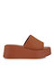 Damenplattformen Tabac Braun