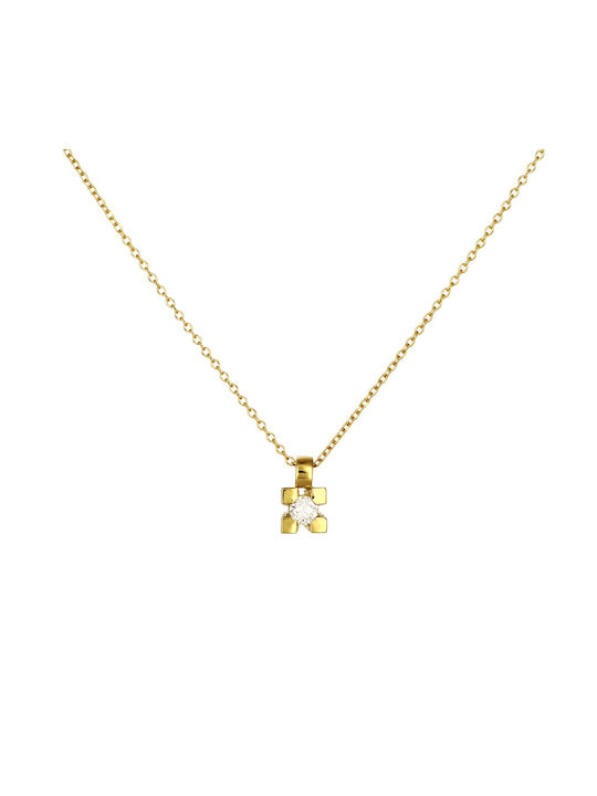 Halskette aus Gold 18k mit Diamant