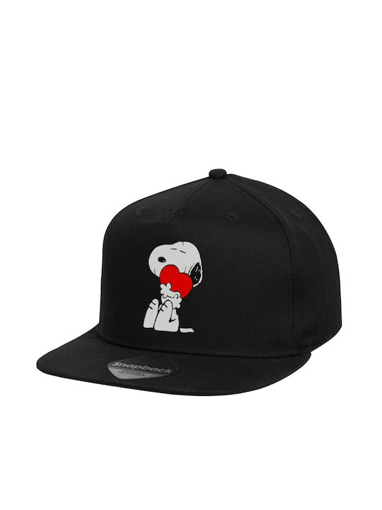 Peanuts Snoopy and Woodstock Παιδικό Καπέλο Jockey Υφασμάτινο Μαύρο