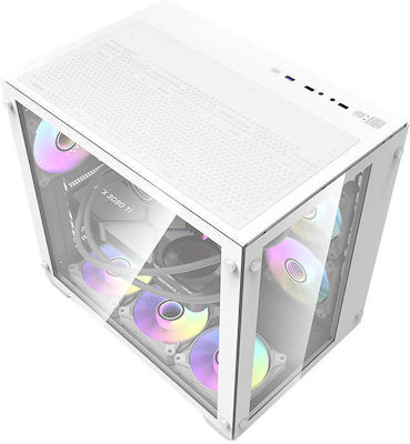 Darkflash C285 with logo Gaming Midi Tower Computer Case with Window Panel White