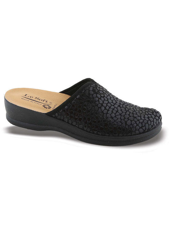 FAME Leather Winter Women's Slippers in Black c...