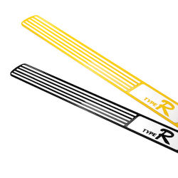 Autoline Car Interior Decorative Door Sills 48.5x3.5cm. Yellow Colour 2pcs