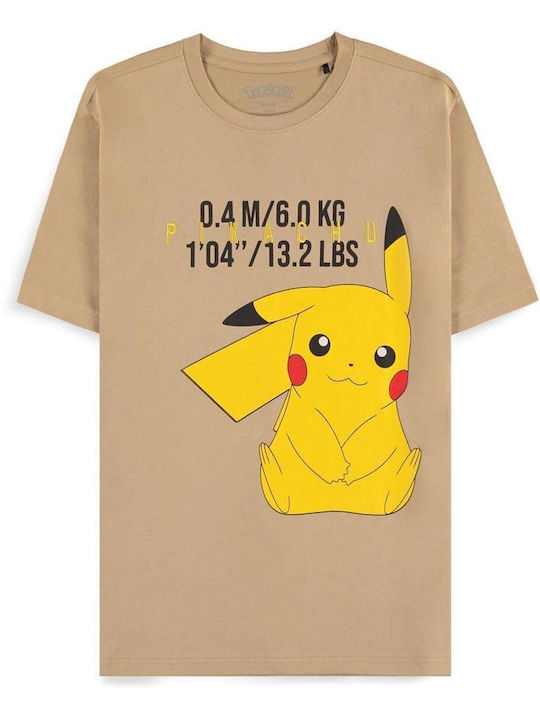 Difuzed Pikachu T-shirt Pokemon Μπεζ
