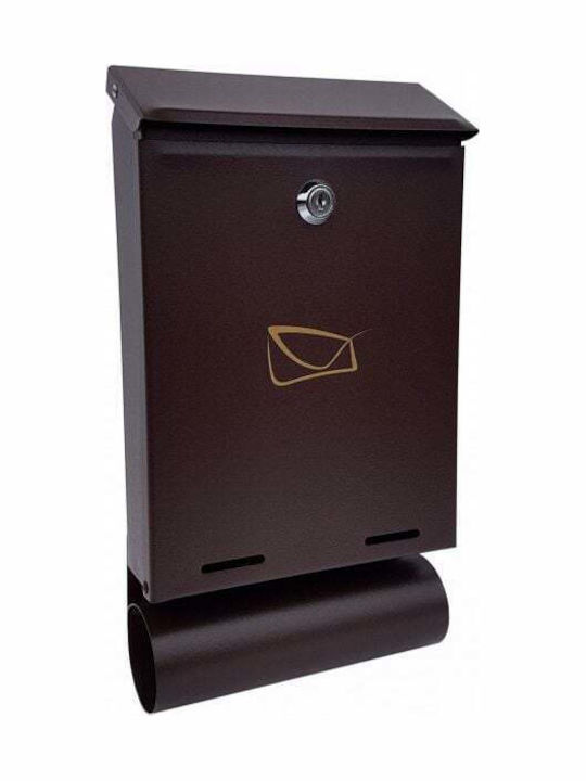 Outdoor Mailbox Metallic in Brown Color 17.5cm
