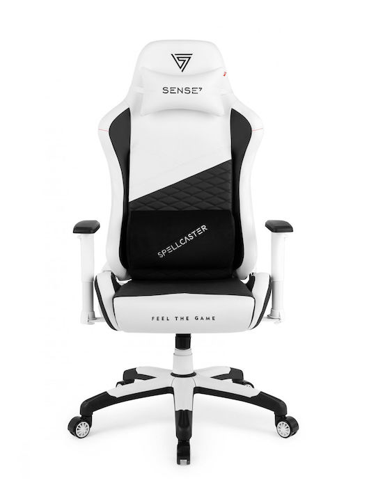SENSE7 Spellcaster Senshi Edition XL Scaun Gaming Din piele ecologică cu Brațe Reglabile Negru / Alb
