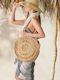 Kentia Tailand Straw Beach Bag Beige