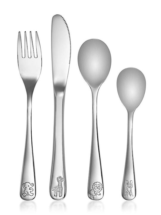 Reer Cutlery Set Stainless Orange 4pcs