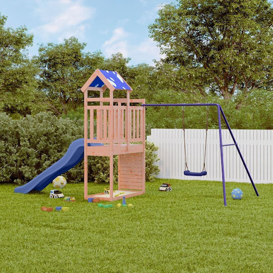 vidaXL Holzturm mit Kletterfläche Braun